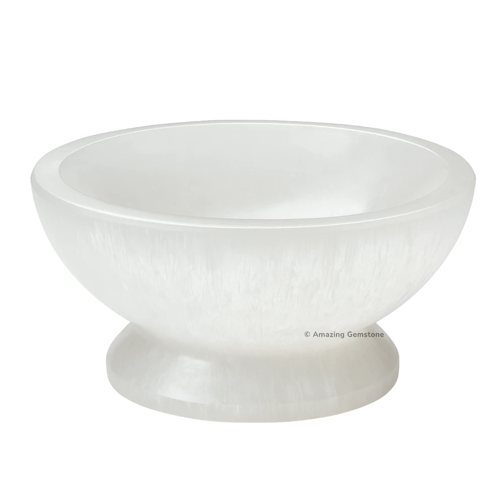 Selenite Charging Bowl for Crystals - Round