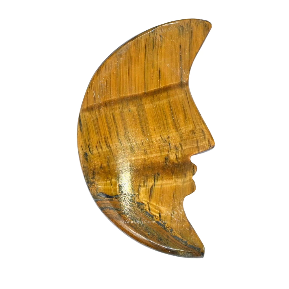 Tiger Eye Crescent Moon