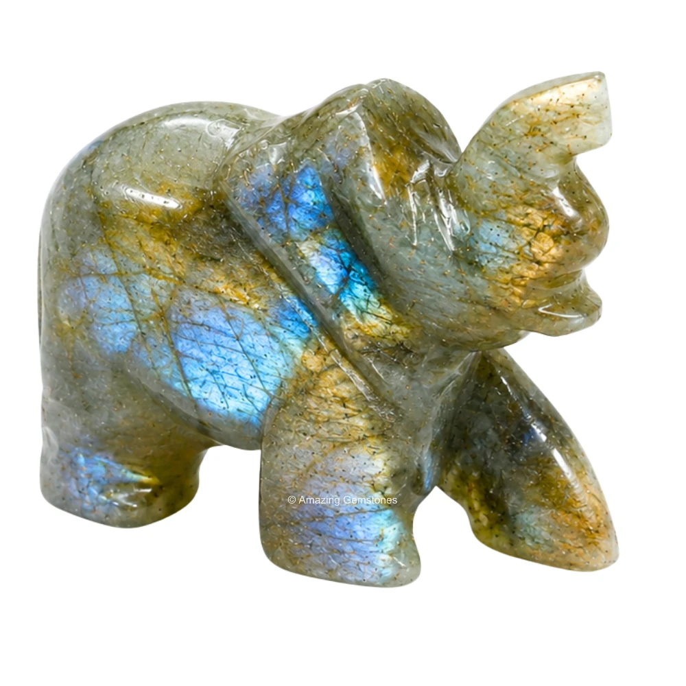 Labradorite Mini Elephant Crystal Figurine