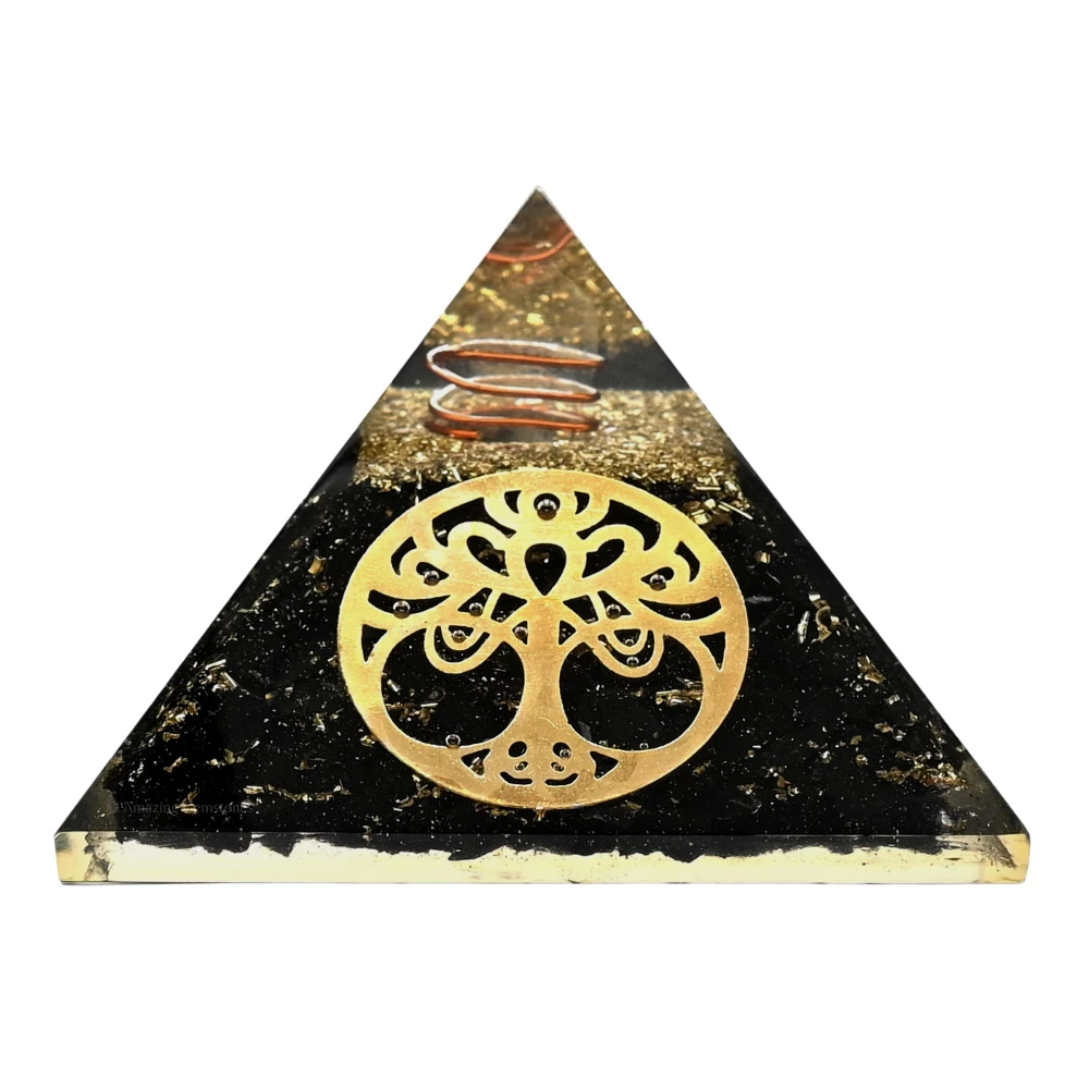Shungite Orgone Pyramid - Vintage Tree of Life
