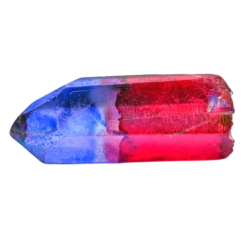 Ruby Tanzine Aura Quartz Raw Crystal Points (2 Pieces)