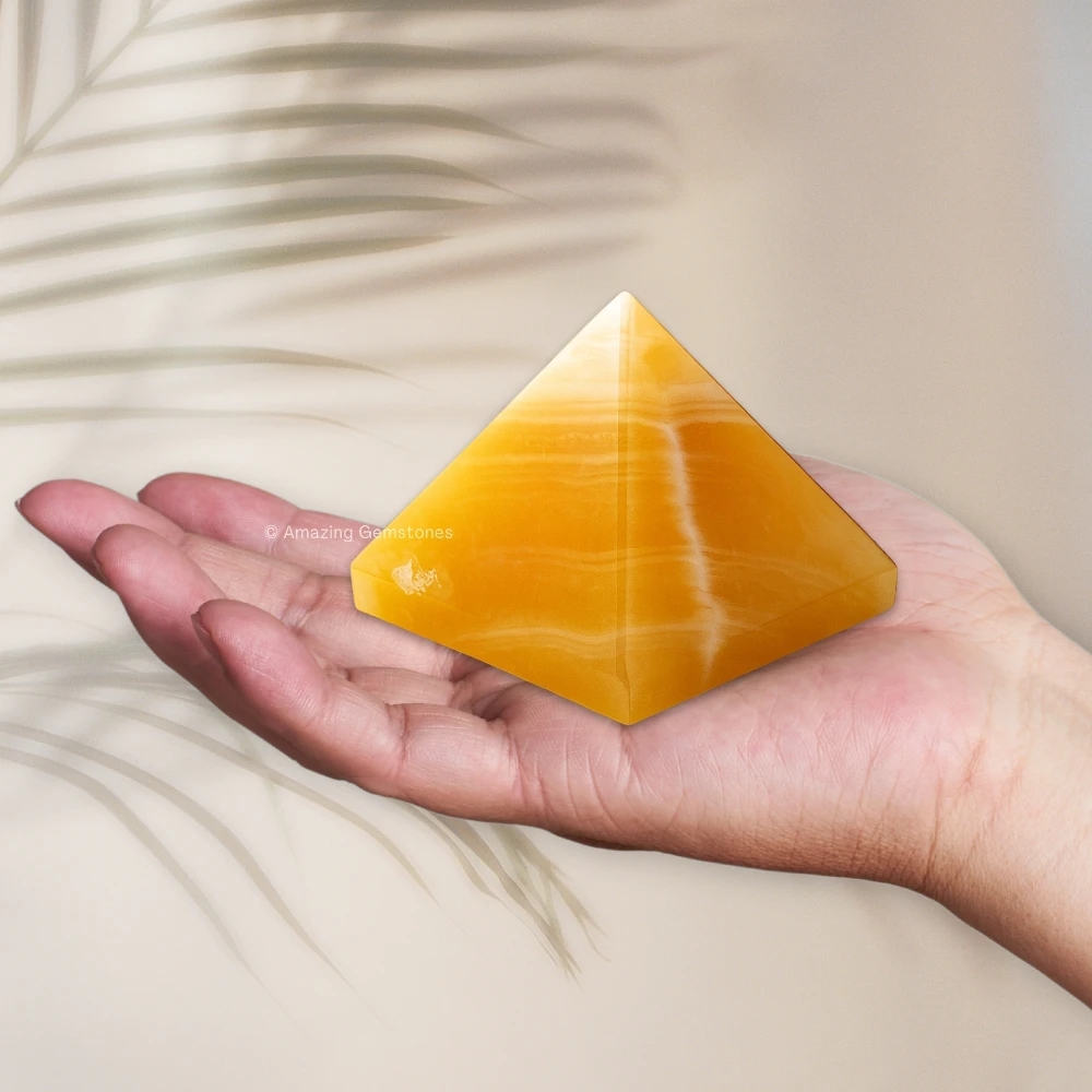 Yellow Calcite Pyramid (2 Inch)