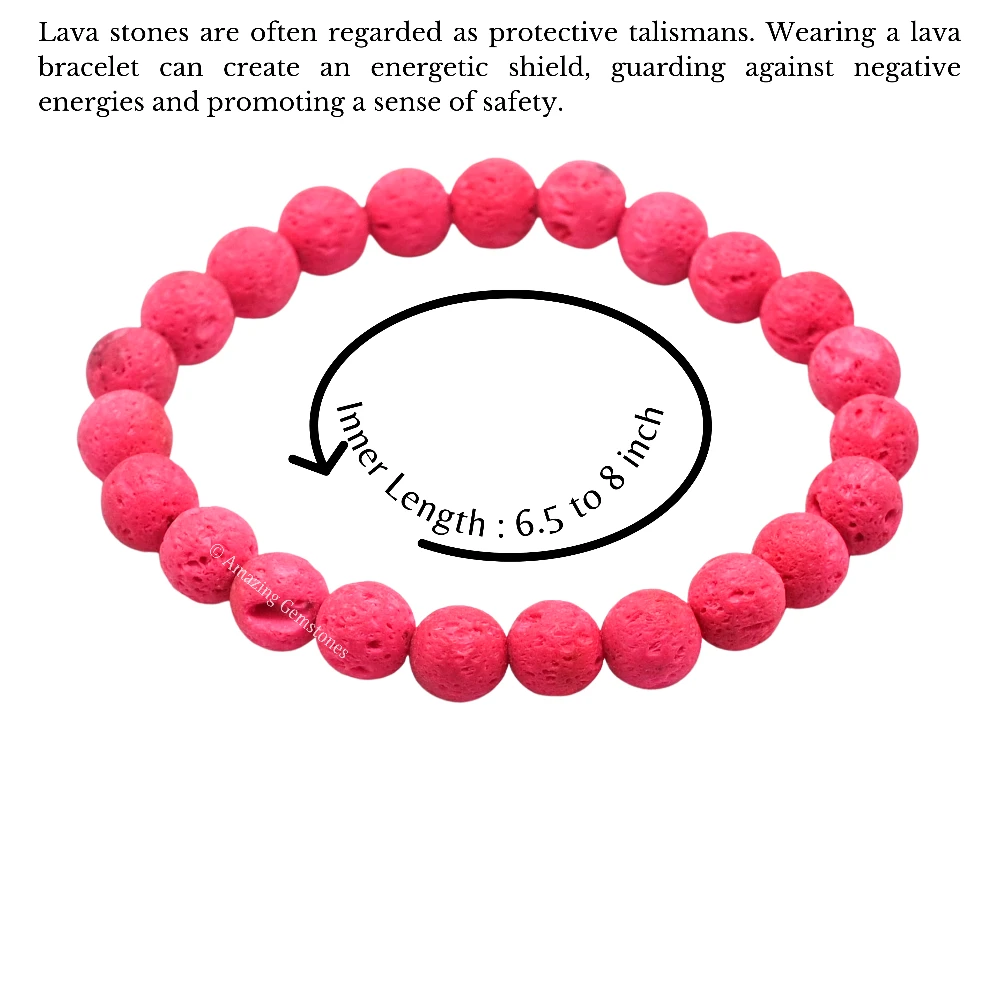 Pink Lava Bracelet (Strechable)