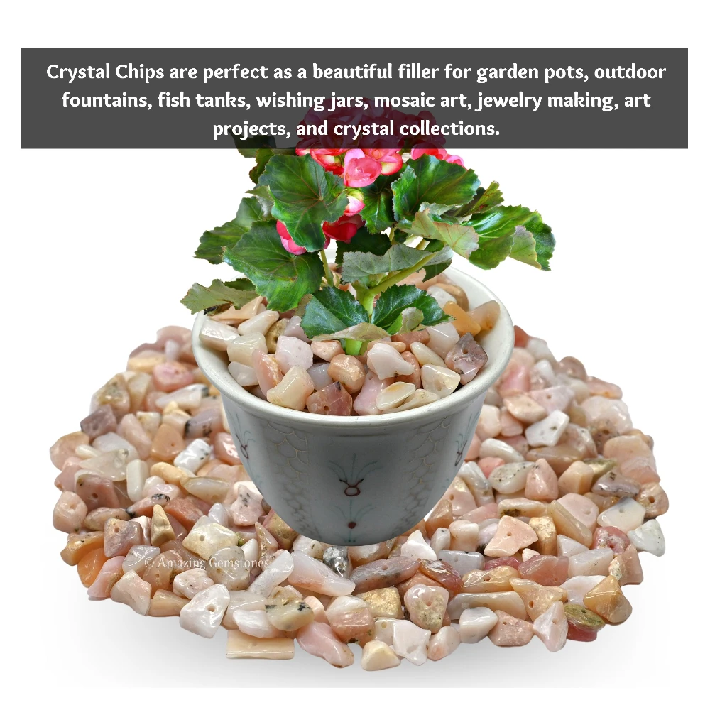 Pink Opal Chips - Pre Drilled