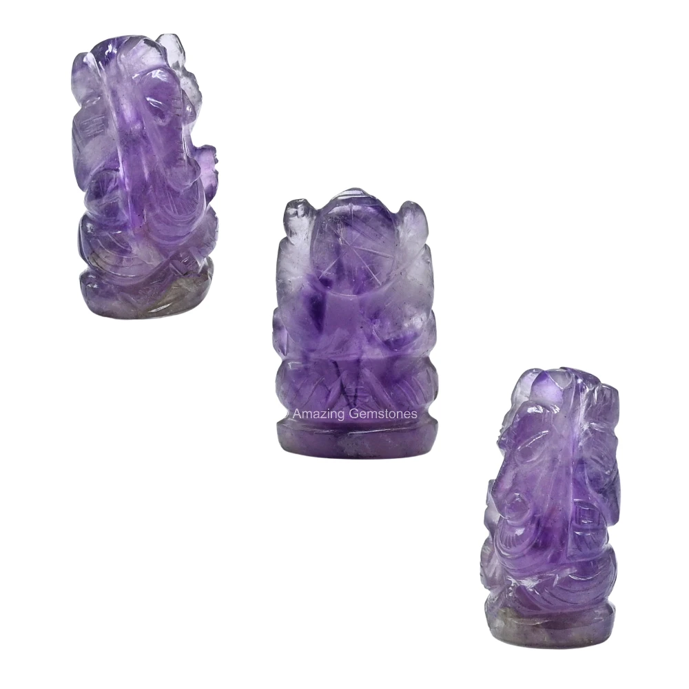 Amethyst Ganesha Crystal Idol