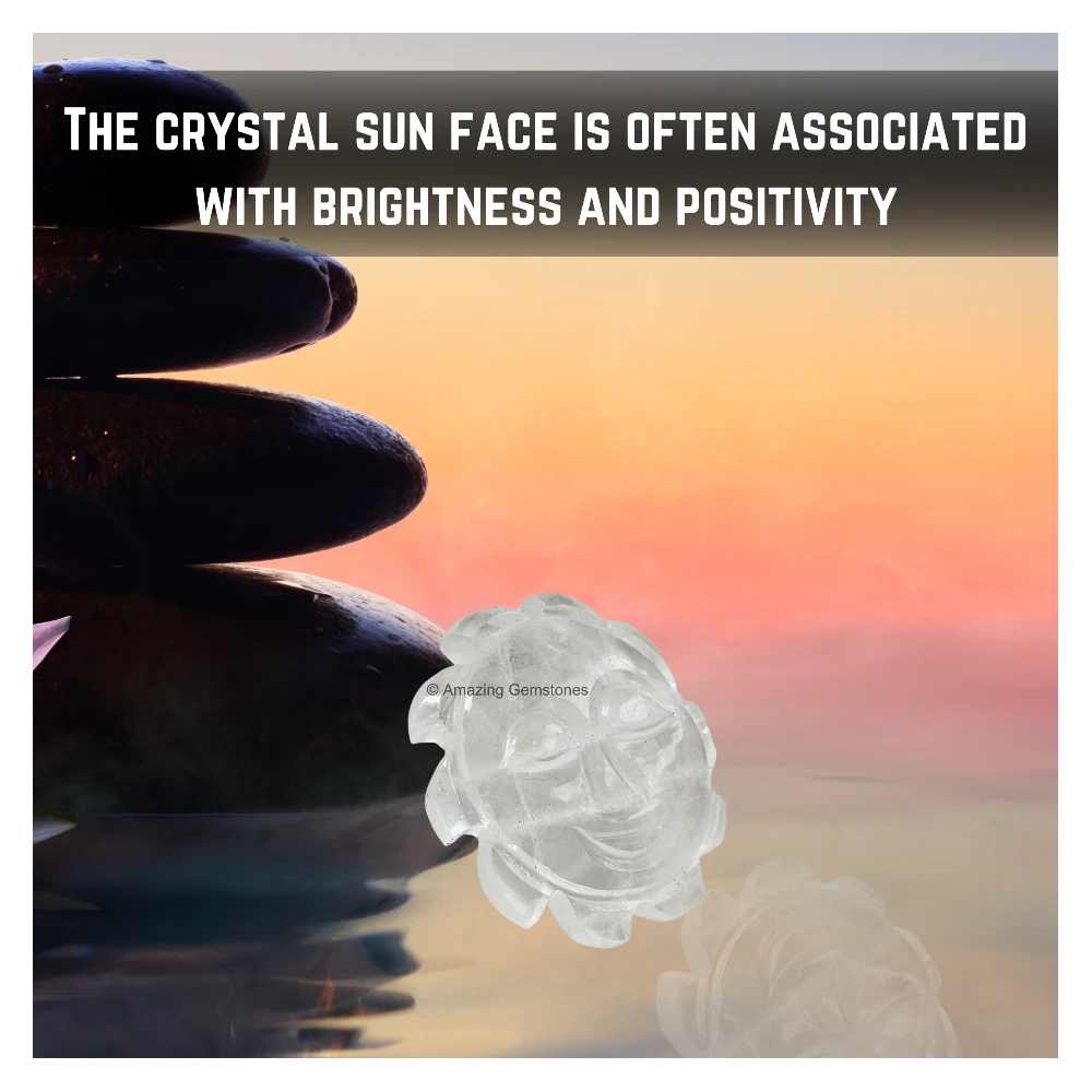 Clear Quartz Crystal Sun Face