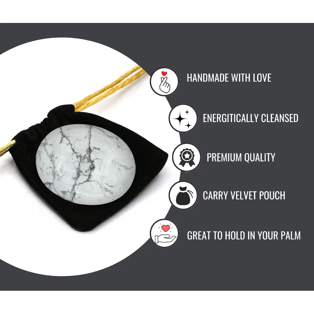 Howlite Palm Stone