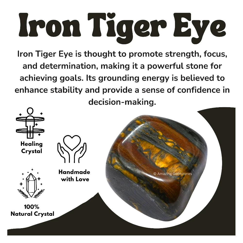 Tumbled Iron Tiger Eye Stone Crystals (1 oz)