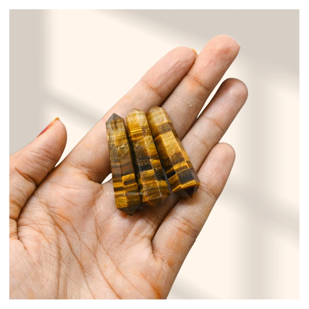 Tiger Eye Pencil Points (Double Terminated) (Set of 3)