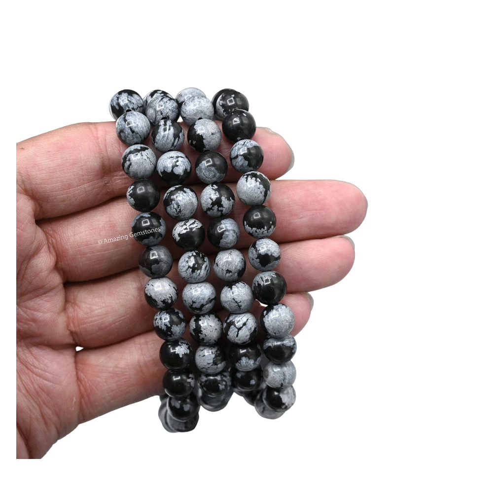 Snowflake Obsidian Mala (Without Knot)