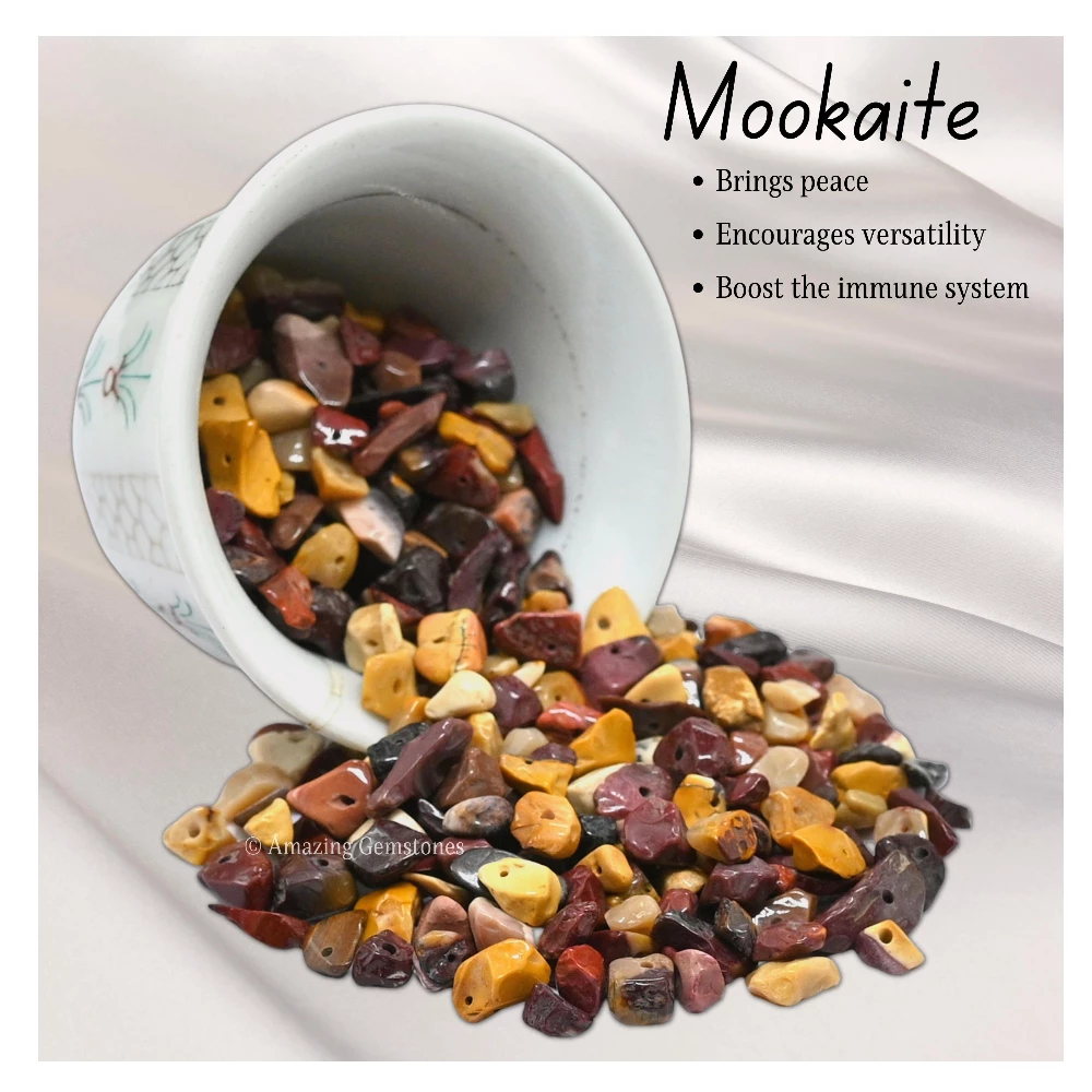 Mookaite Jasper Chips - Pre Drilled