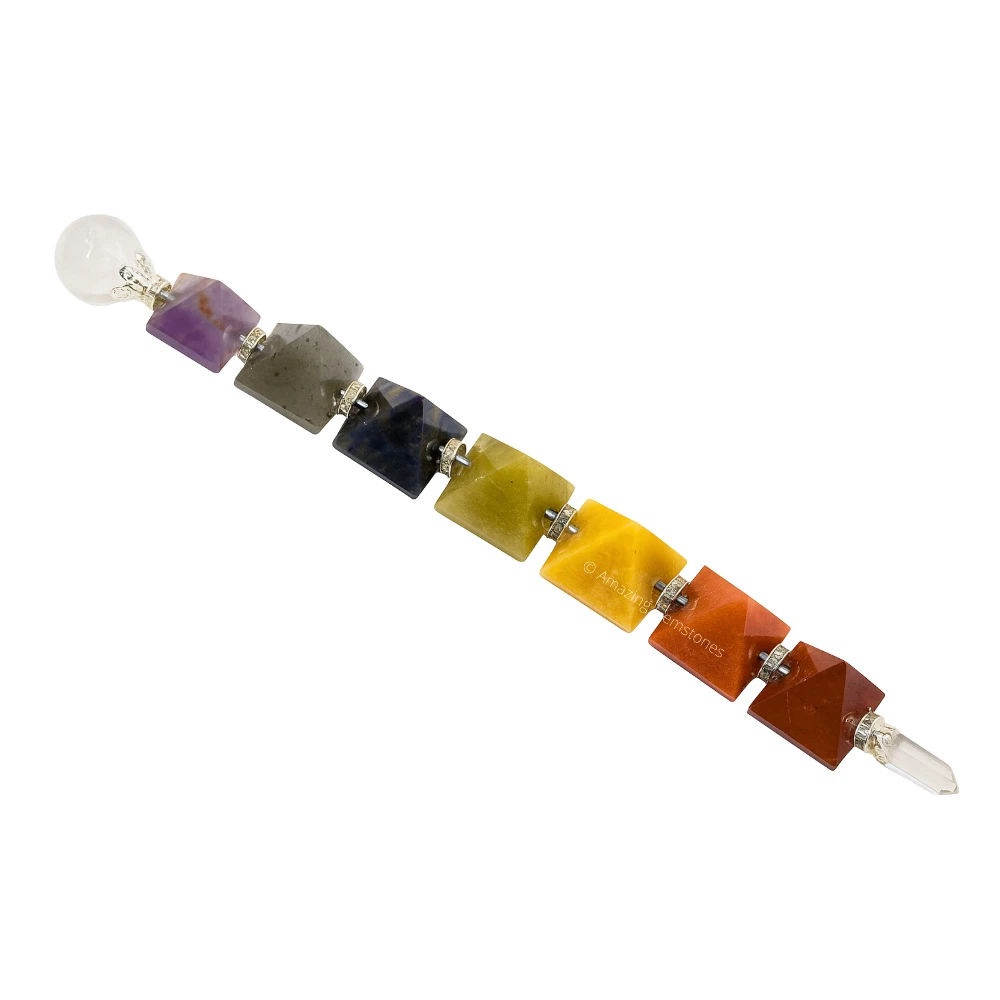 Chakra Pyramid Healing Crystal Wand (Horizontal)