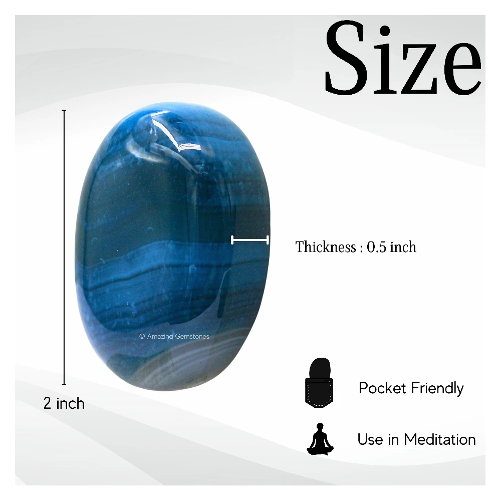 Blue Onyx Palm Stone
