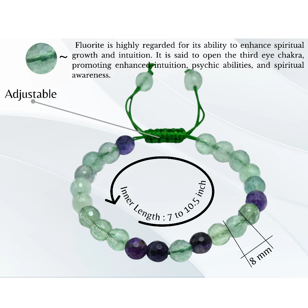 Multi Fluorite Bracelet (Faceted-Adjustable)