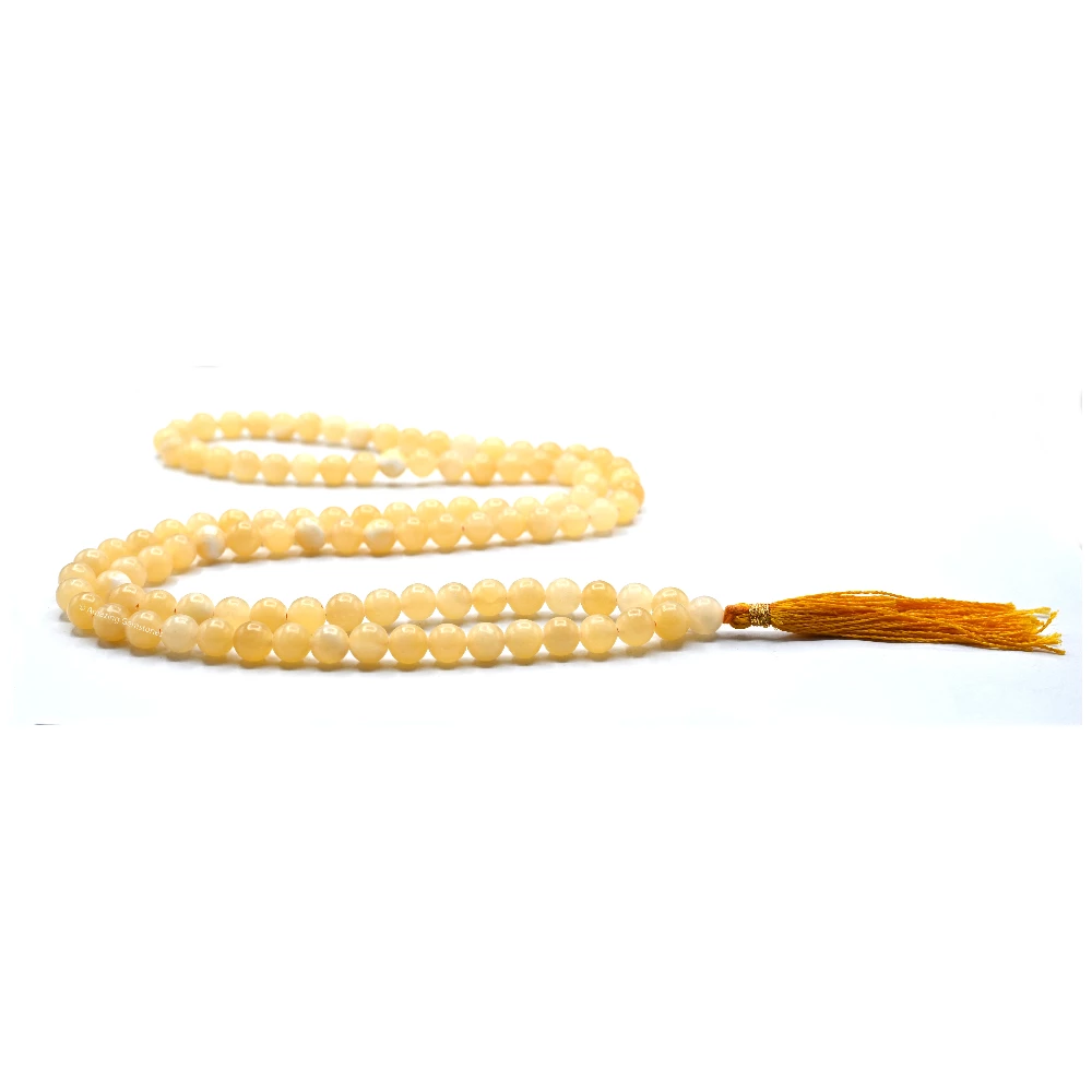 Yellow Calcite Mala (Without Knot)