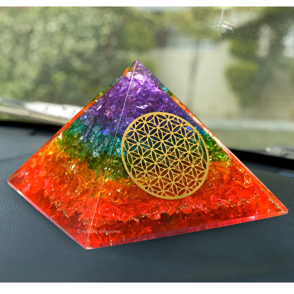 Chakra Orgone Car Pyramid - 70 mm