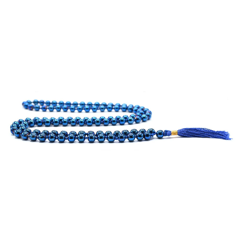 Blue Hematite Mala (Hand Knotted)