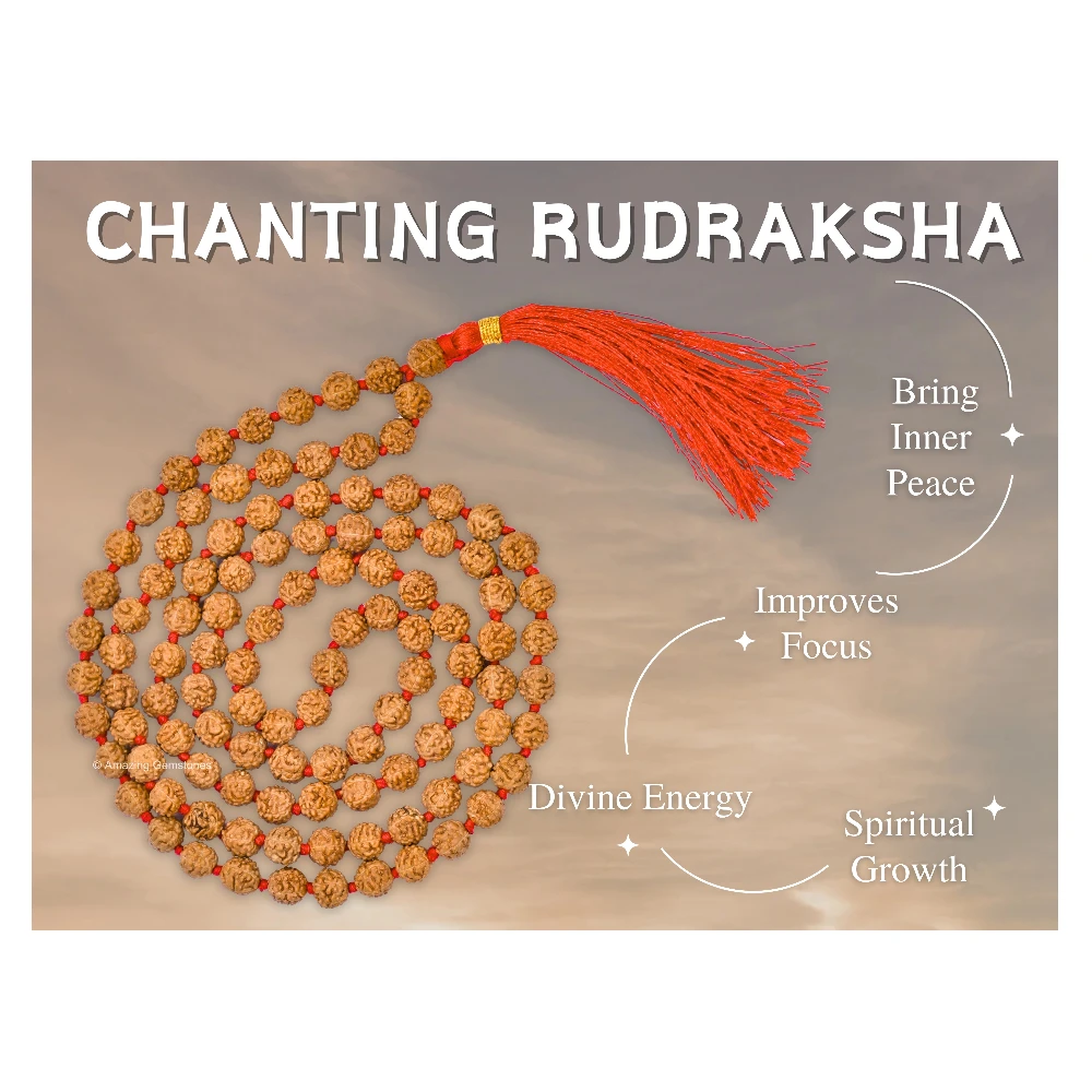7mm Rudraksha Mala (Hand Knotted)