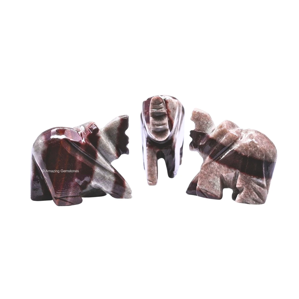 Narmada Shiva Lingam Mini Elephant Crystal Figurine