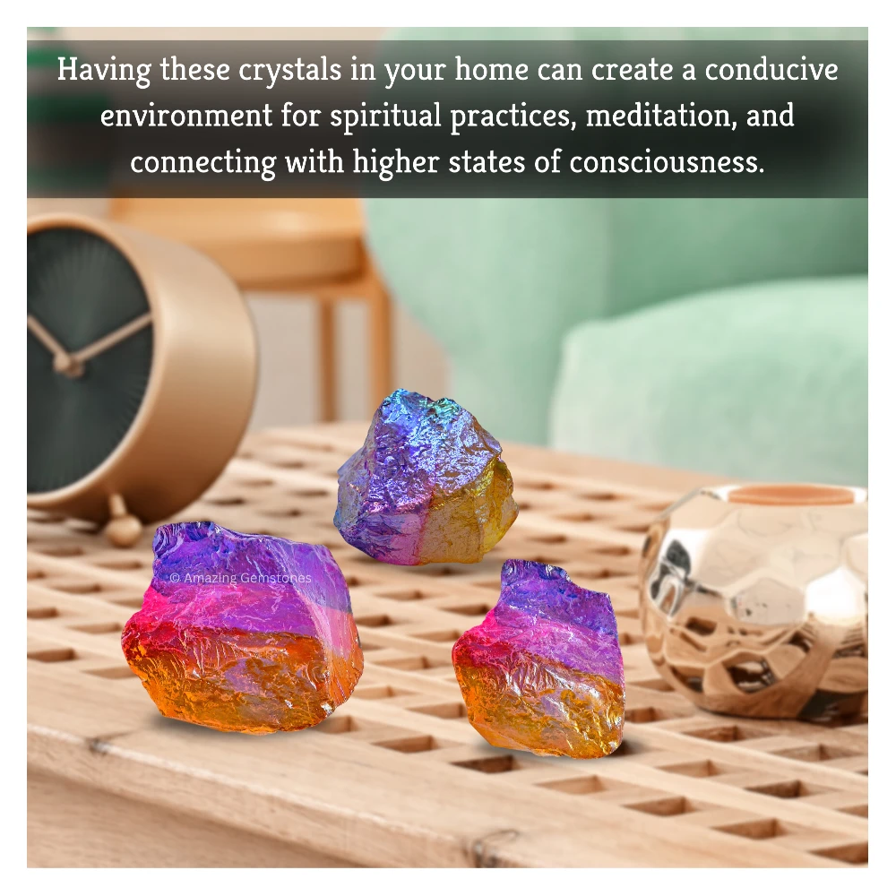 Tangerine-Rose-Amethyst Aura Quartz Raw Crystals (1 LB)