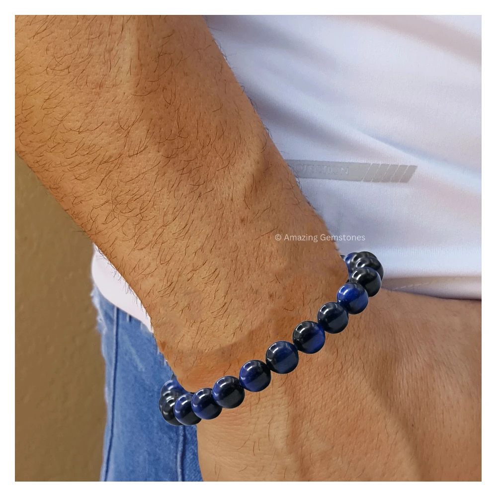 Blue Cats Eye Bracelet (Adjustable)