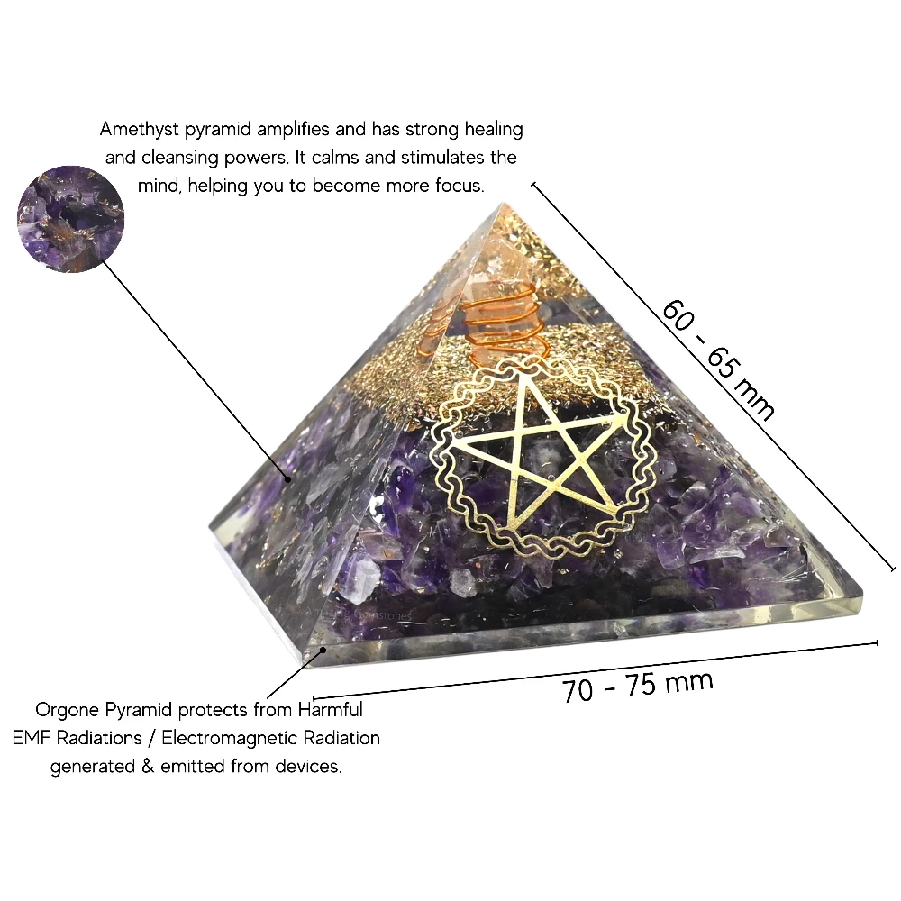 Amethyst Orgone Pyramid - Pentacle