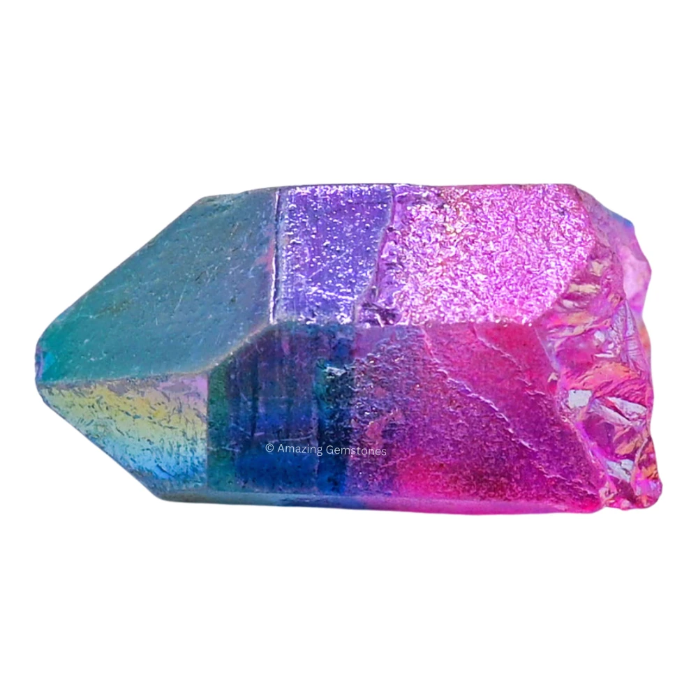Rose Aqua Aura Quartz Raw Crystal Points (2 Pieces)