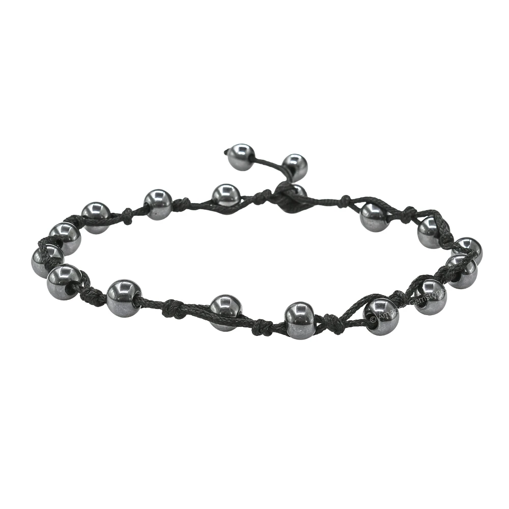 Hematite Anklet (Hand Knotted)