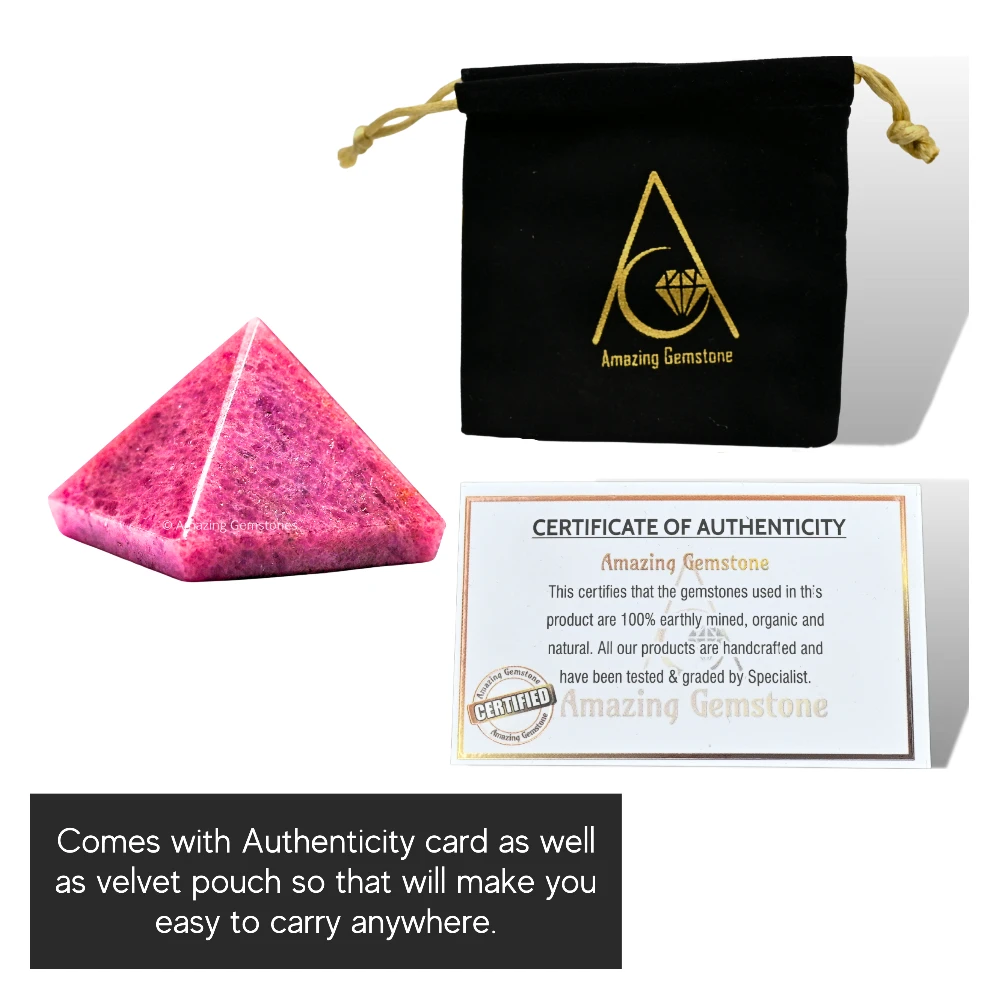 Rhodonite Pyramid (1 Inch)