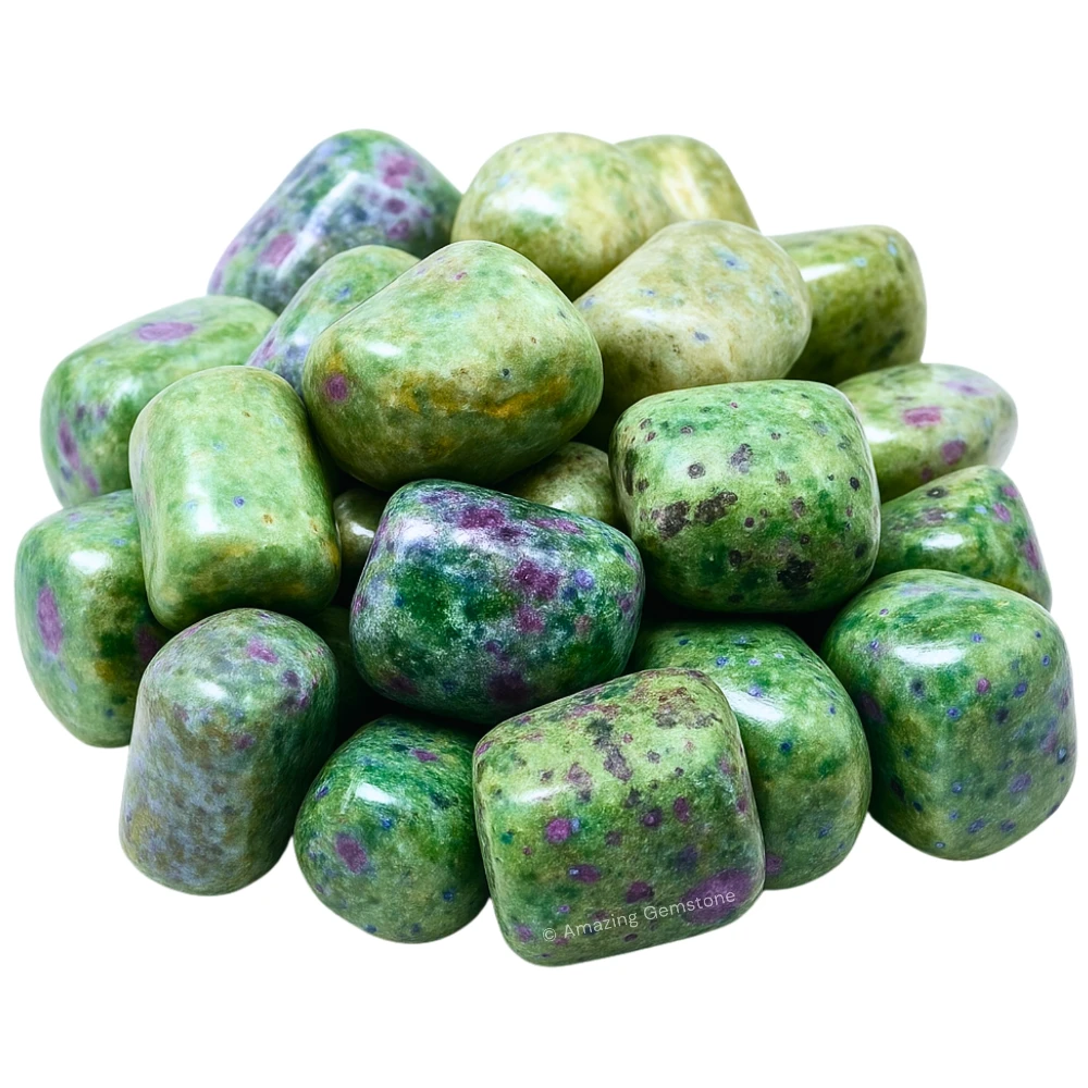 Tumbled Ruby Zoisite Crystals Stones (1000+ Carats)