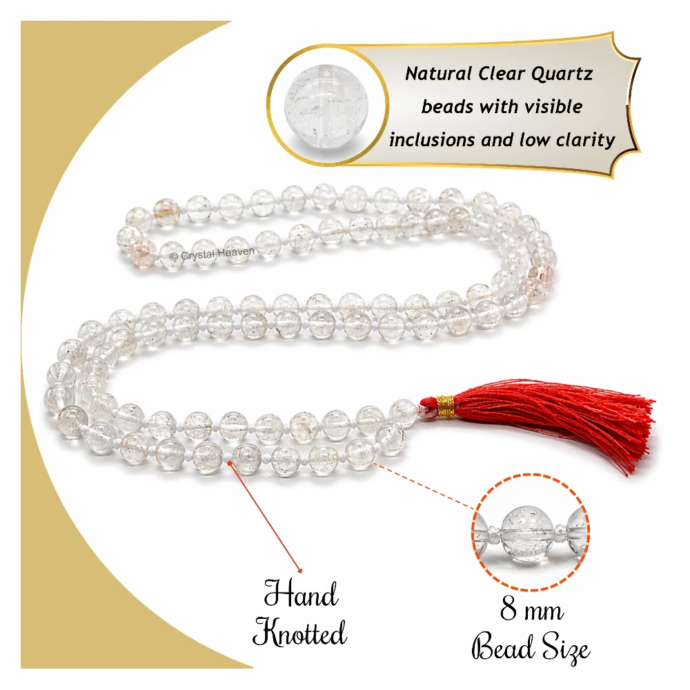 Sphatik Mala - B Grade 8mm Beads (Hand Knotted)