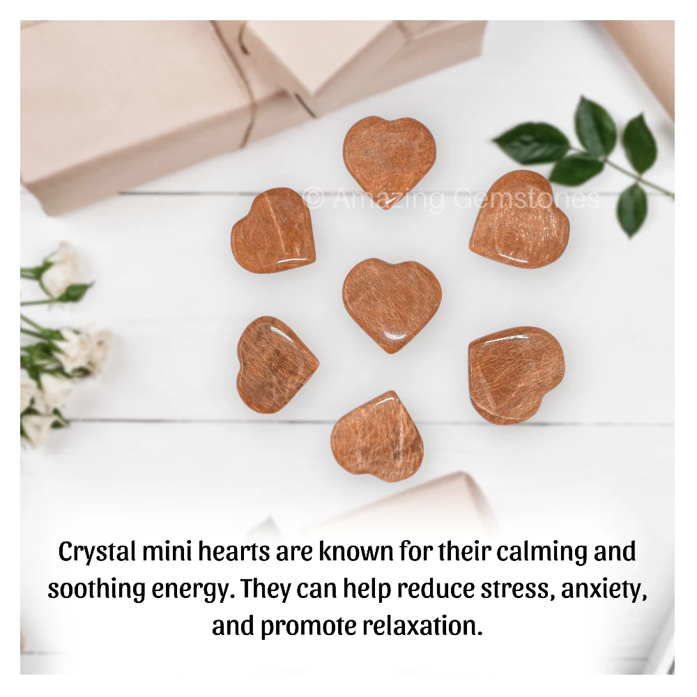Peach Moonstone Heart (Pack of 2)