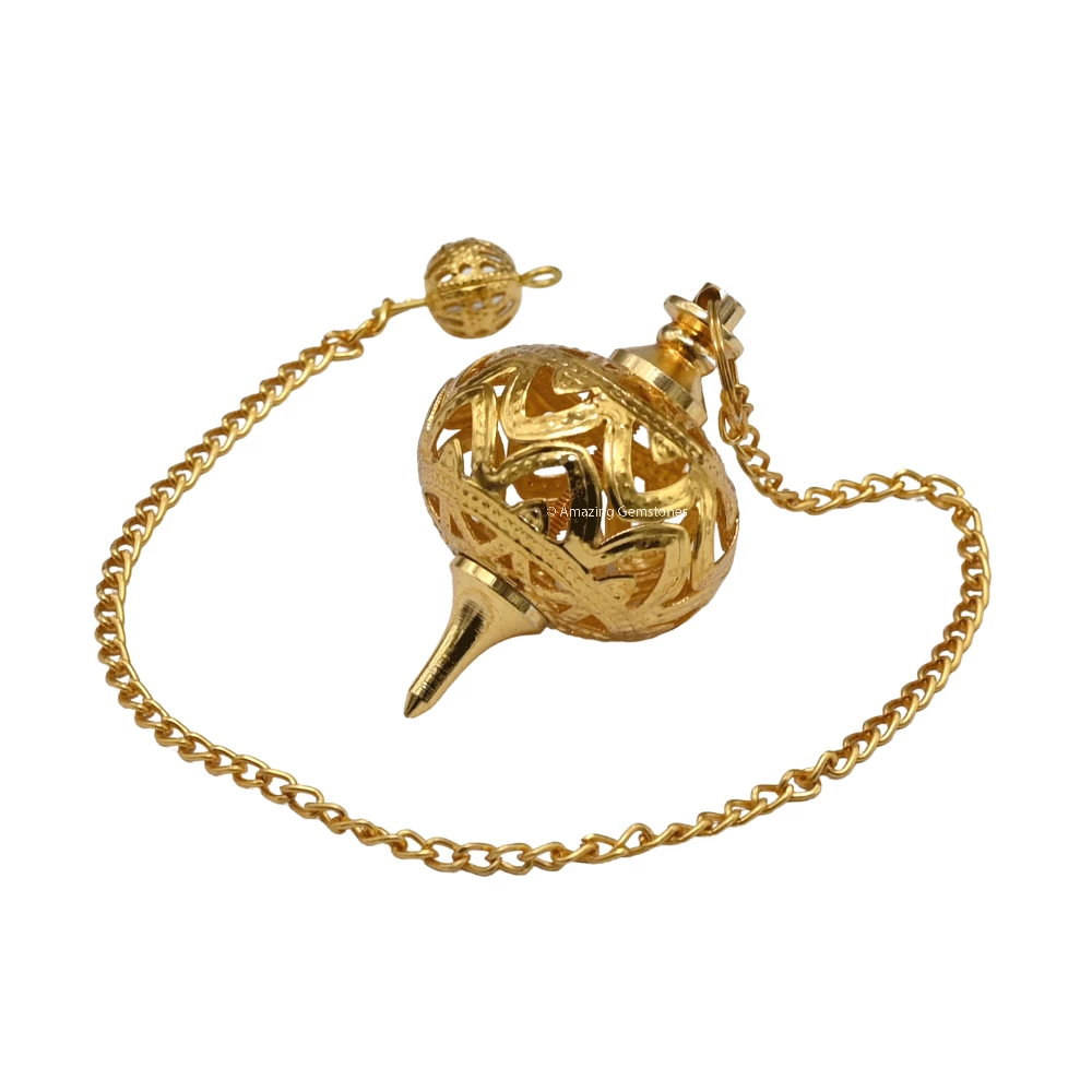 Copper Metal Pendulum - Gold Hanuman Mace (MP50)
