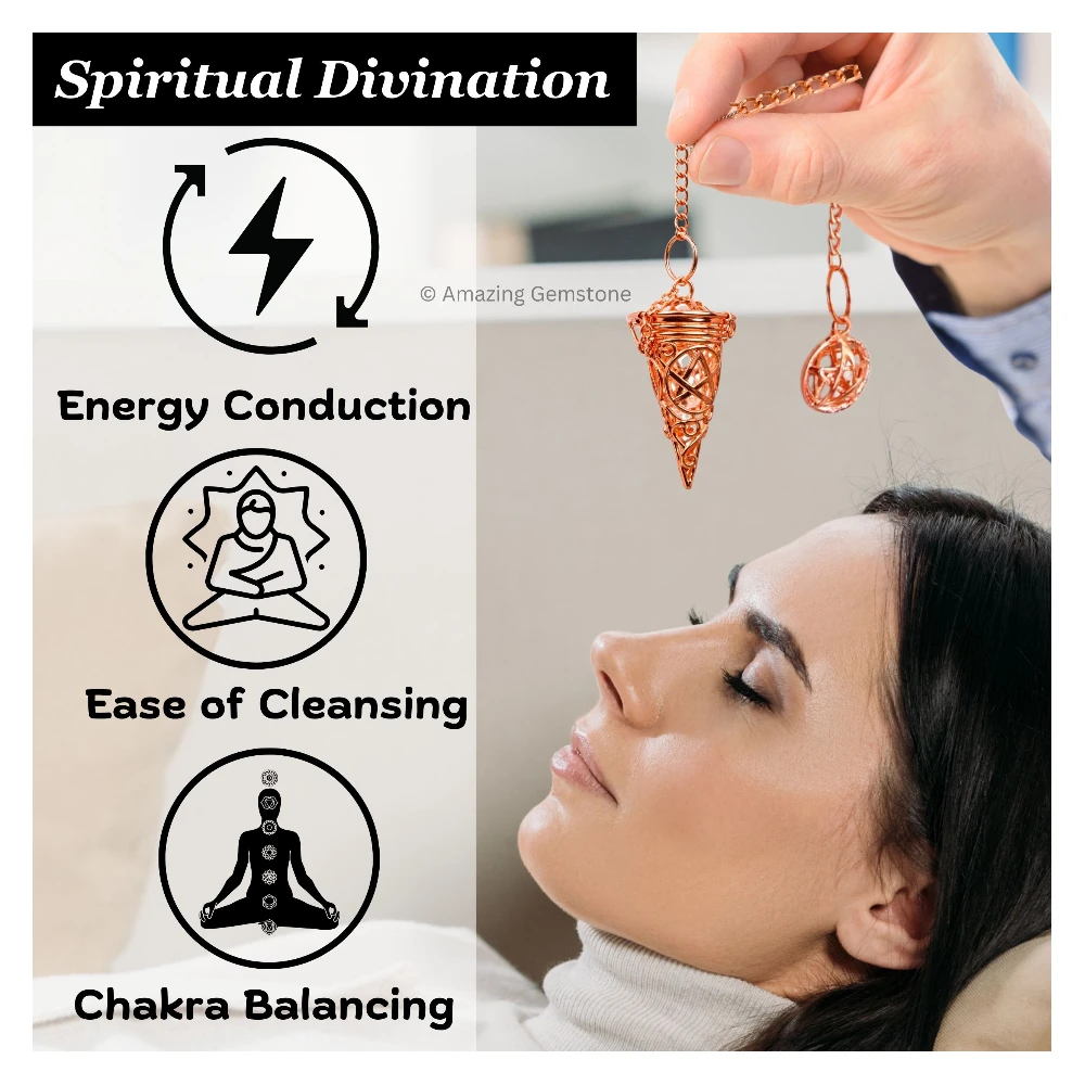 Metal Brass Pendulum - Cone Chamber Rose Gold (MP122)