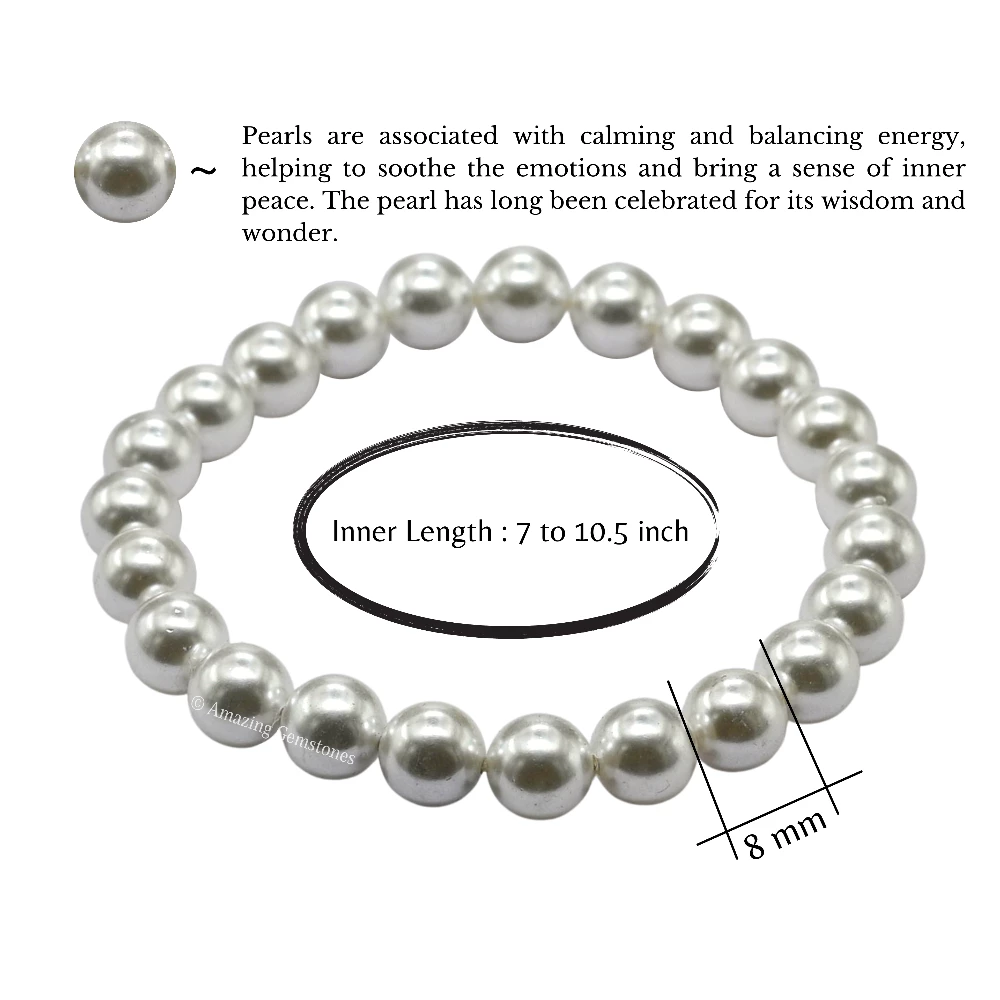 White Pearl Bracelet (Strechable)