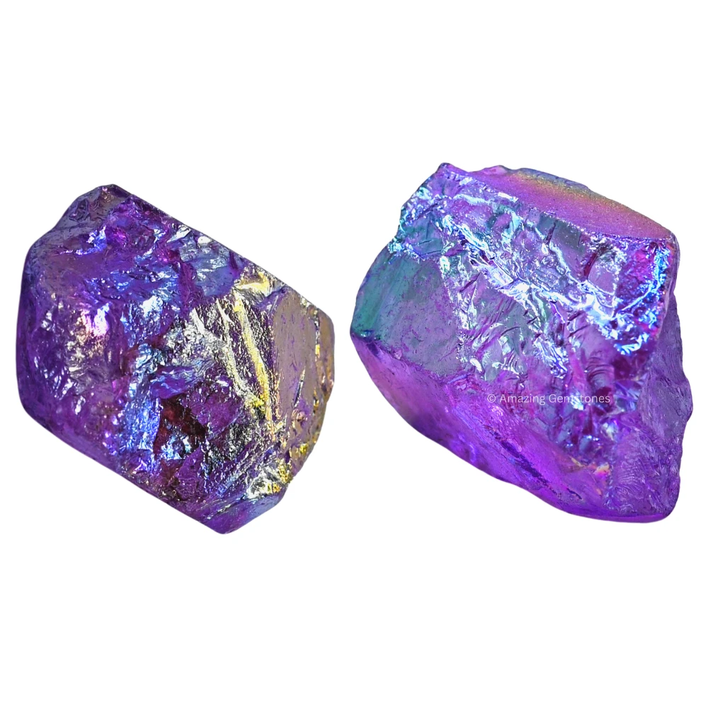 Amethyst Aura Quartz Raw Crystals (5 Pieces)