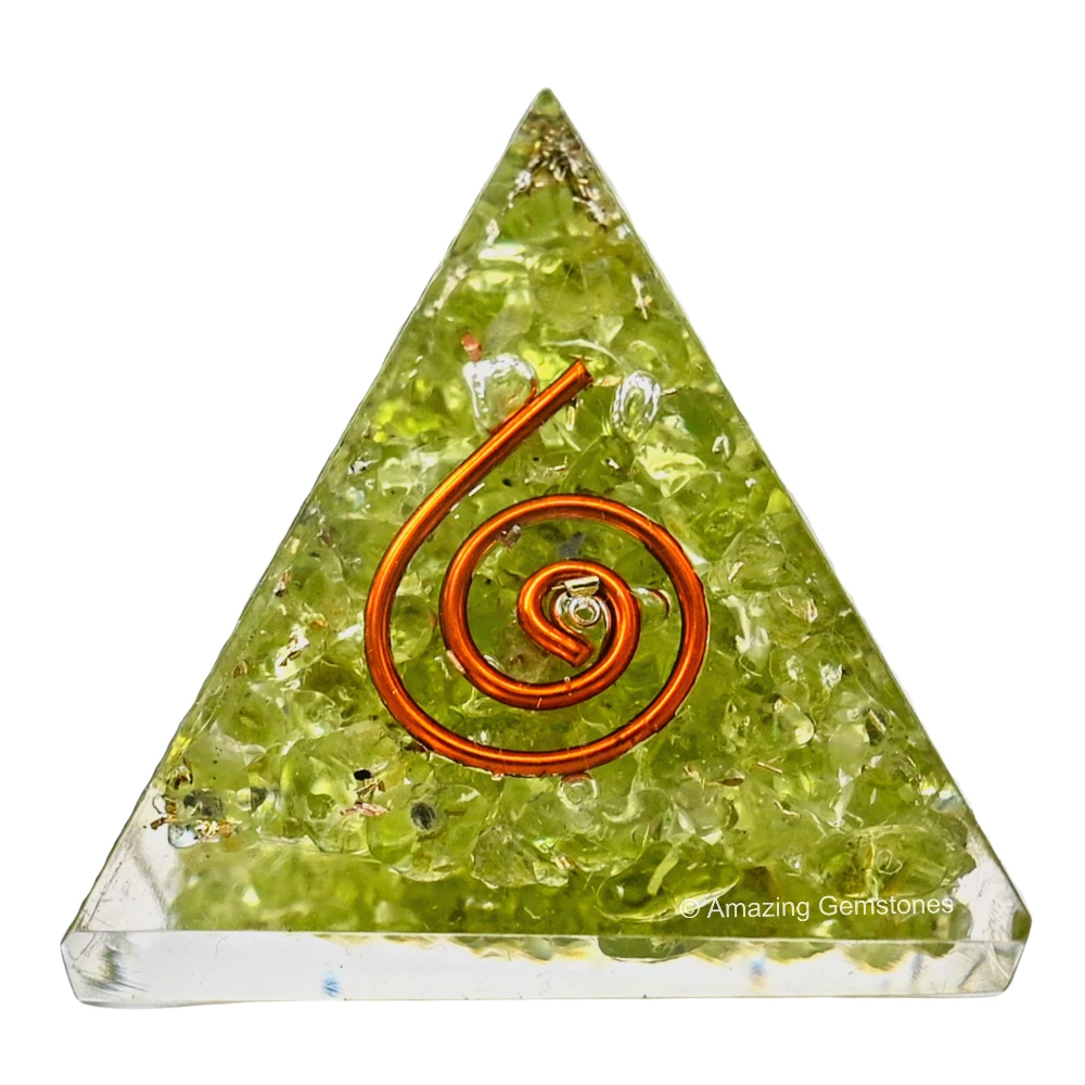 Peridot Orgone Pyramid - Mini