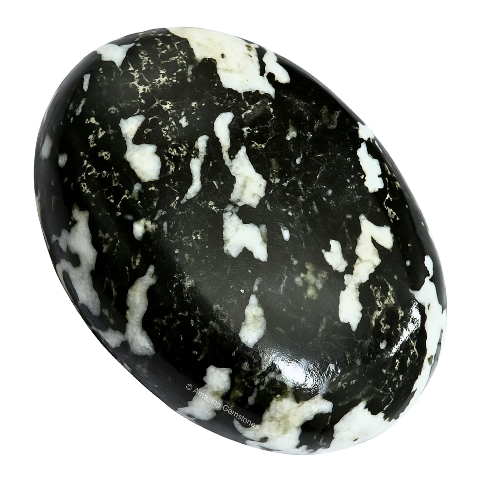 Black and White Tourmaline Palm Stone