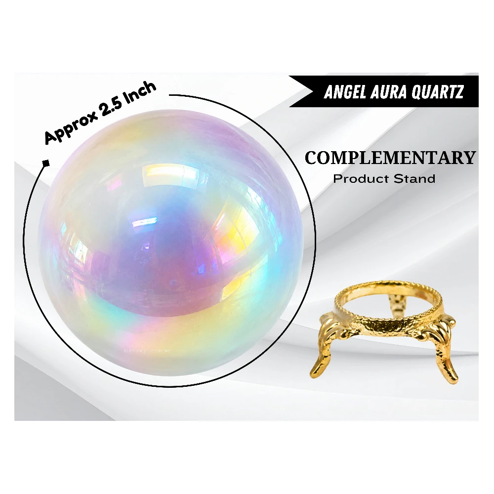 Large Angel Aura Quartz Sphere (2.5 Inch)