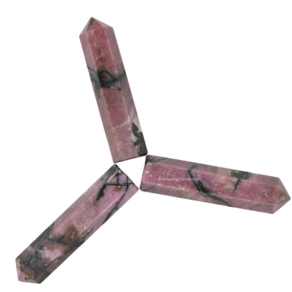 Rhodonite Pencil Points (Set of 3)