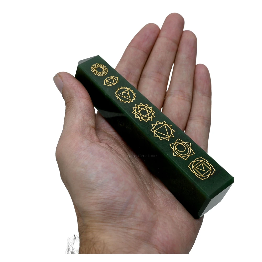 Dark Green Aventurine Tower (4" - 5" Inch (Engraved))