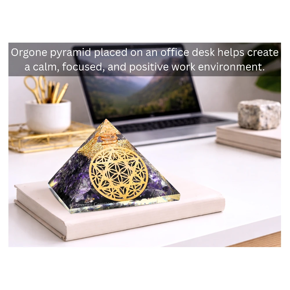 Amethyst Orgone Pyramid - Star of David