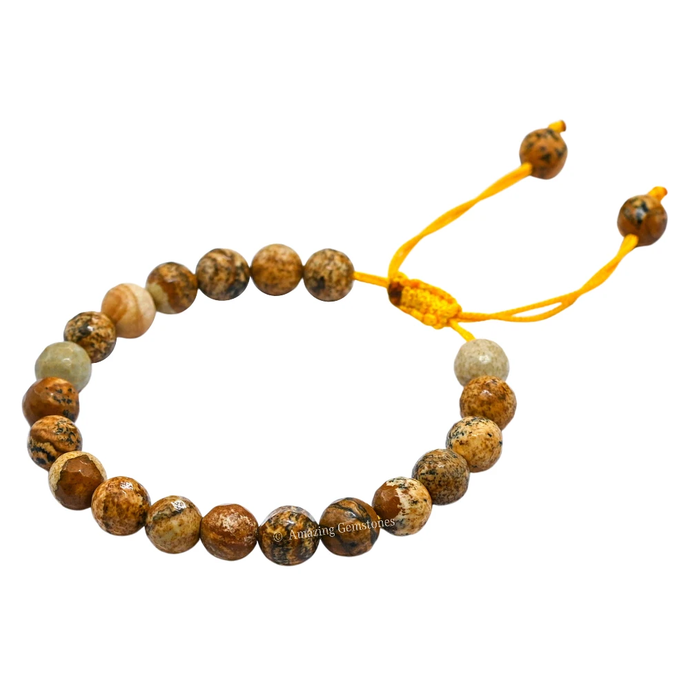 Picture Jasper Bracelet (Faceted-Adjustable)