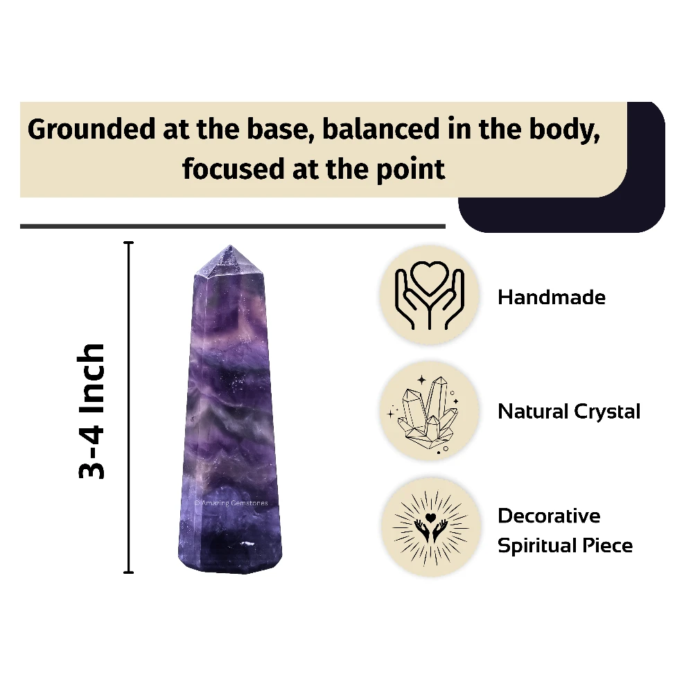 Purple Fluorite Tower (3" to 4" INCH)