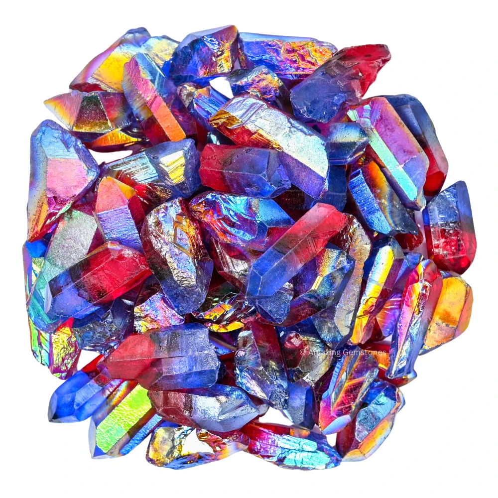 Ruby Tanzine Aura Quartz Raw Crystal Points (1 LB)