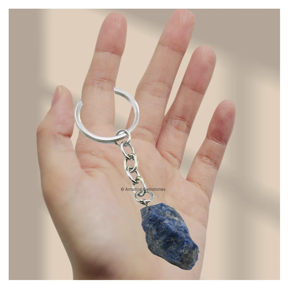 Sodalite Keychain Keys Holder (Raw)