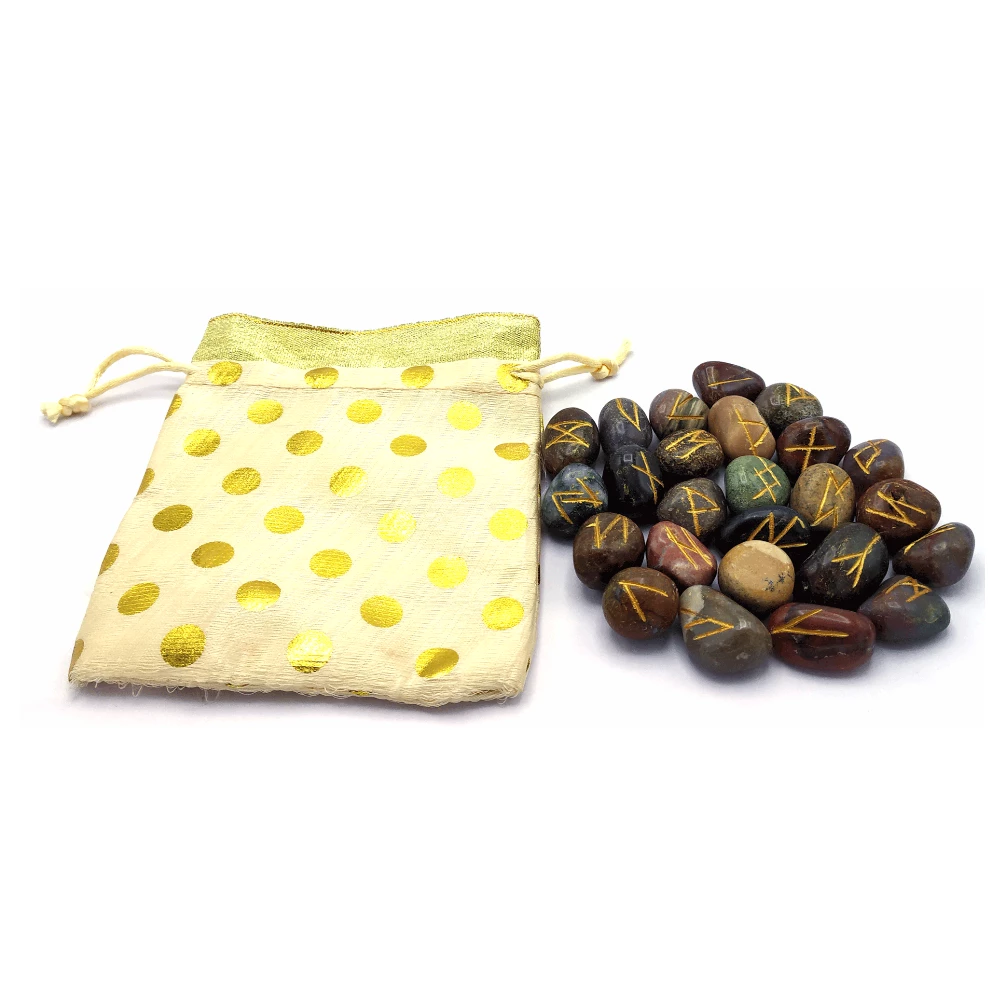 Fancy Jasper Rune Stones Set