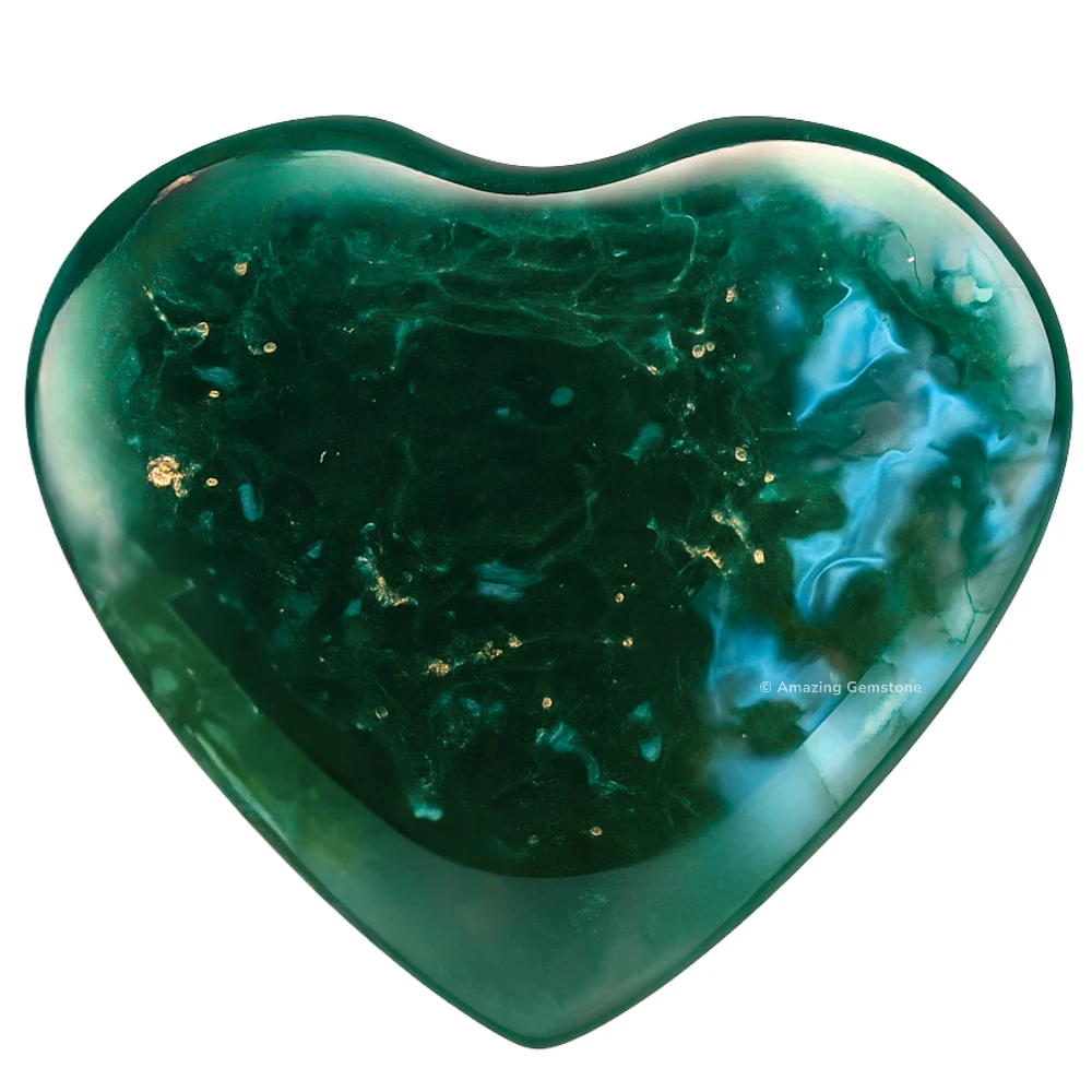 Moss Agate Heart (Pack of 2)