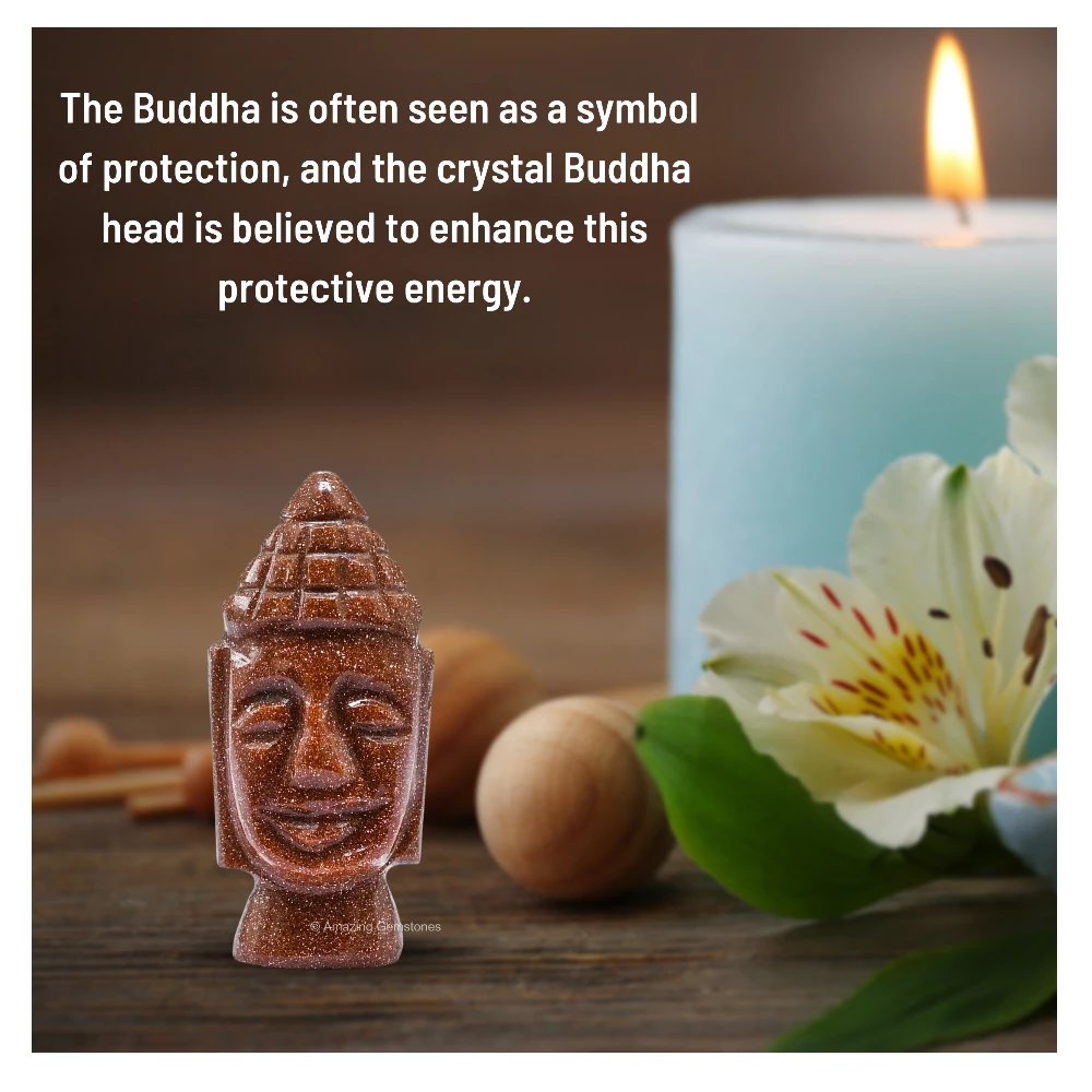 Red Goldstone Buddha Head