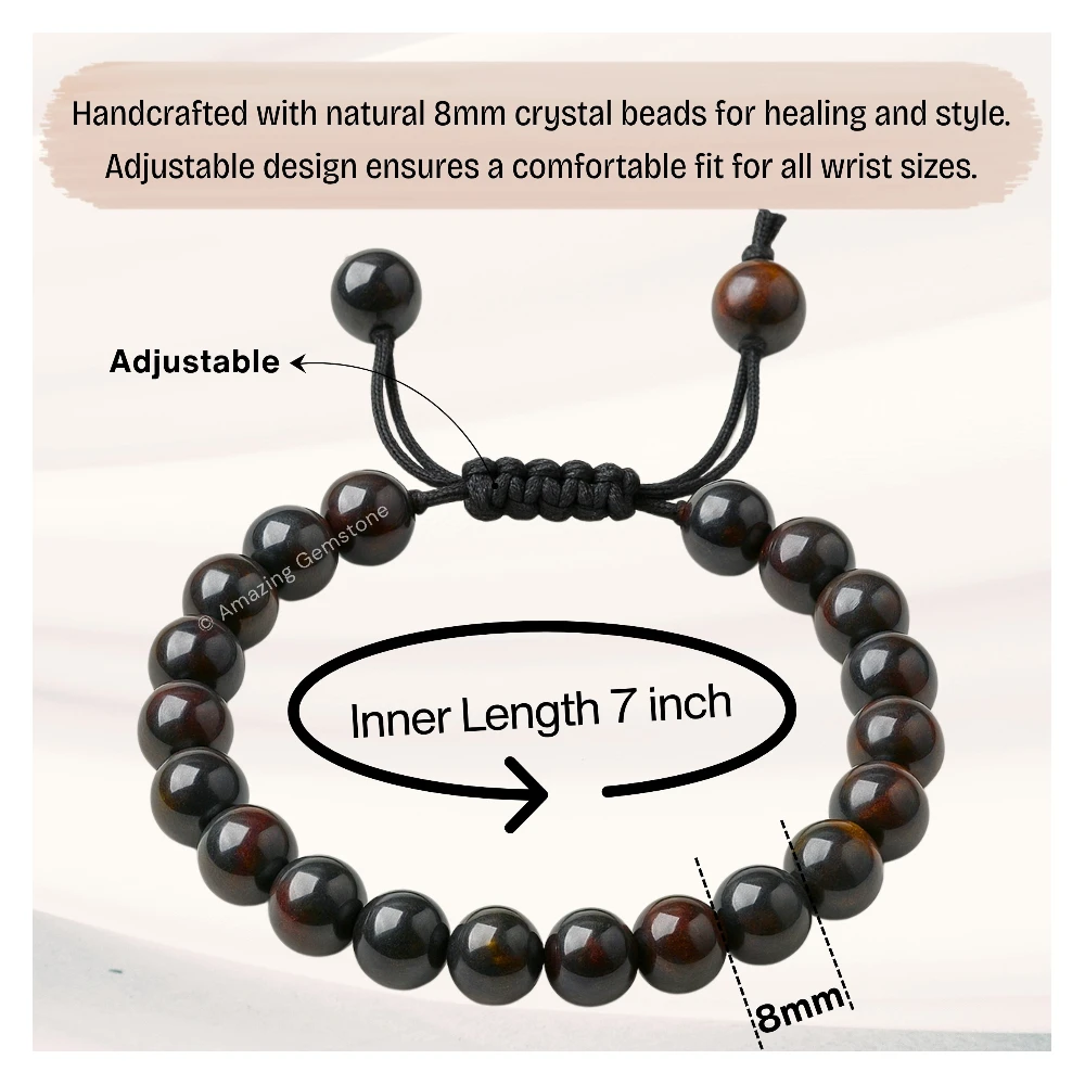 Iron Tiger Eye Bracelet (Adjustable)